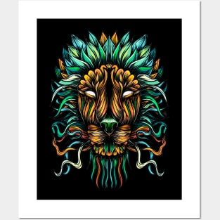 Lion color Posters and Art